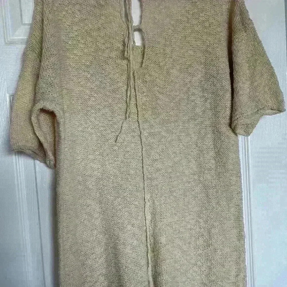 Soft Surroundings Knit Tunic Sweater Womens Size L, Cream NWT Short Sleeve - Picture 6 of 6